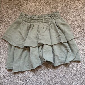 Aerie Sage Green Smocked Skirt